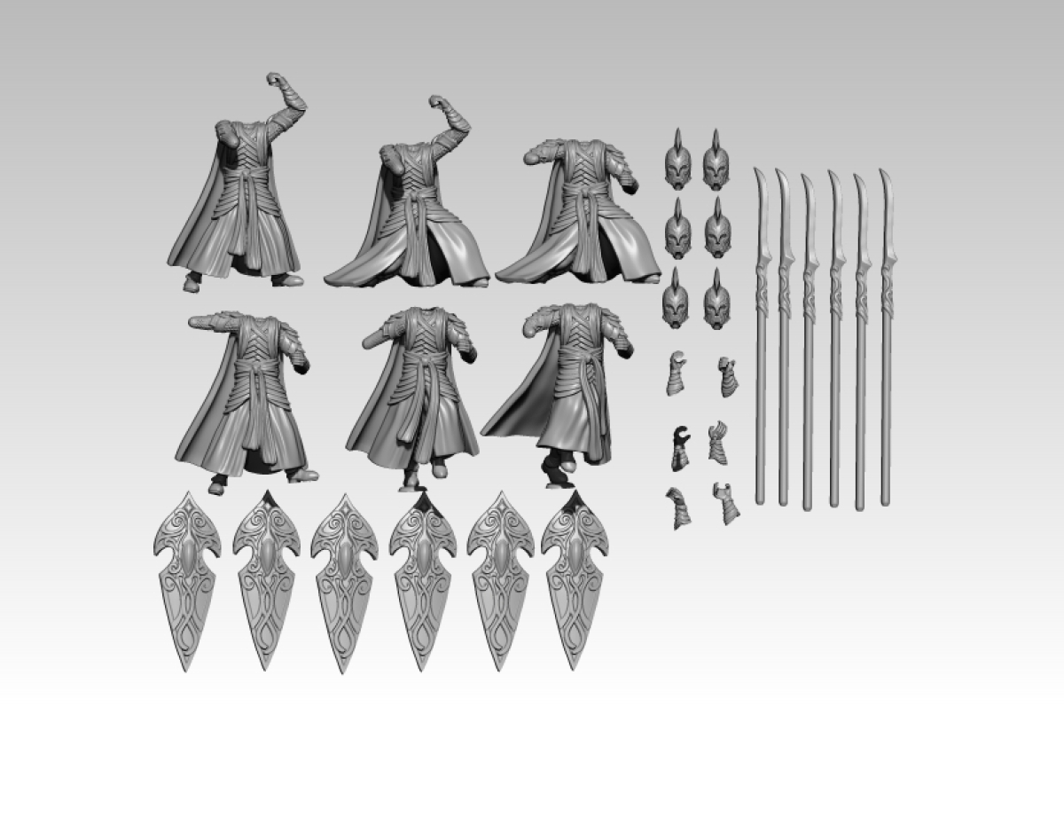 Elfs of hidden Hole mit Speeren Set 2